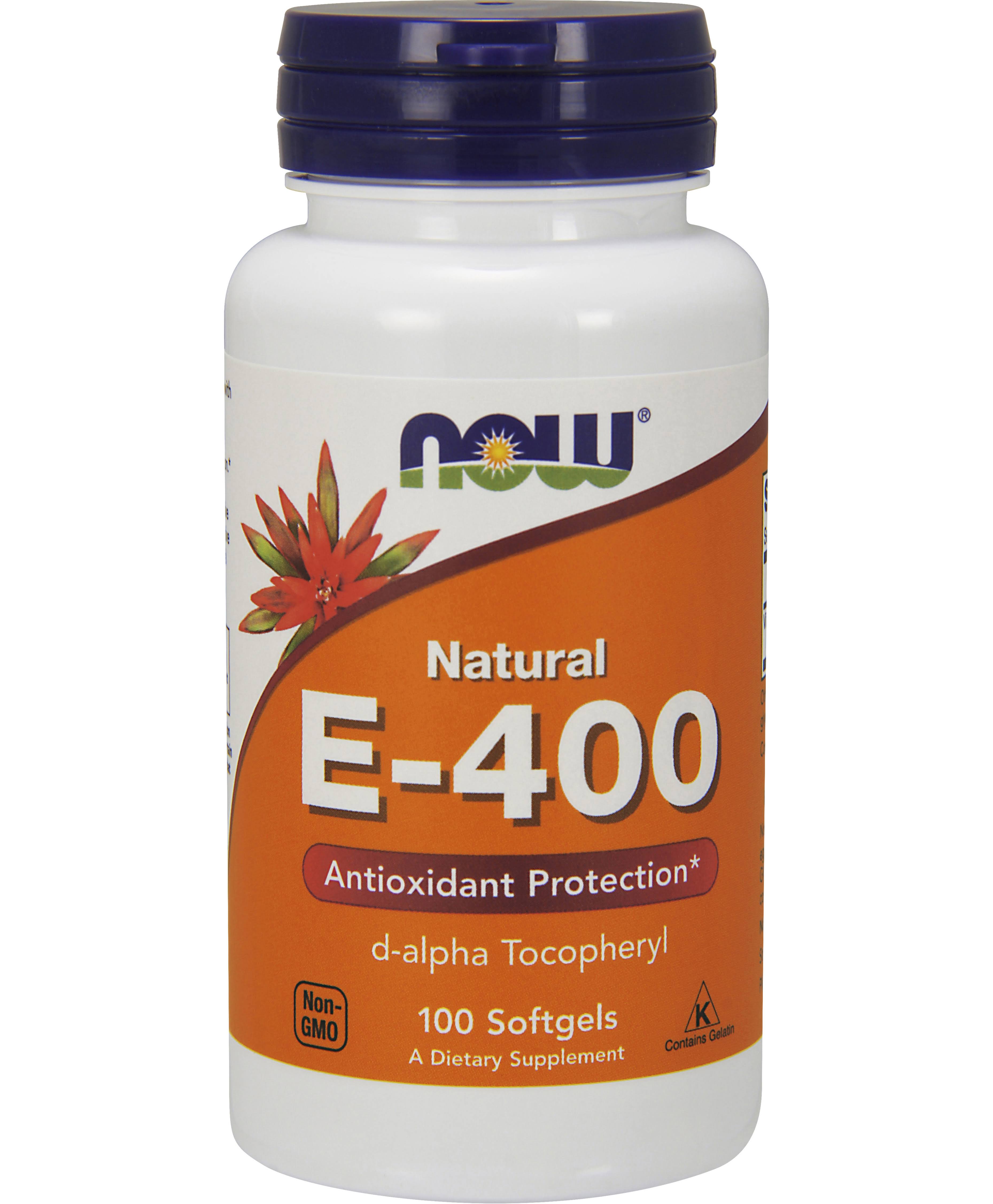 Now Natural E-400 Dietary Supplement - 100 Softgels