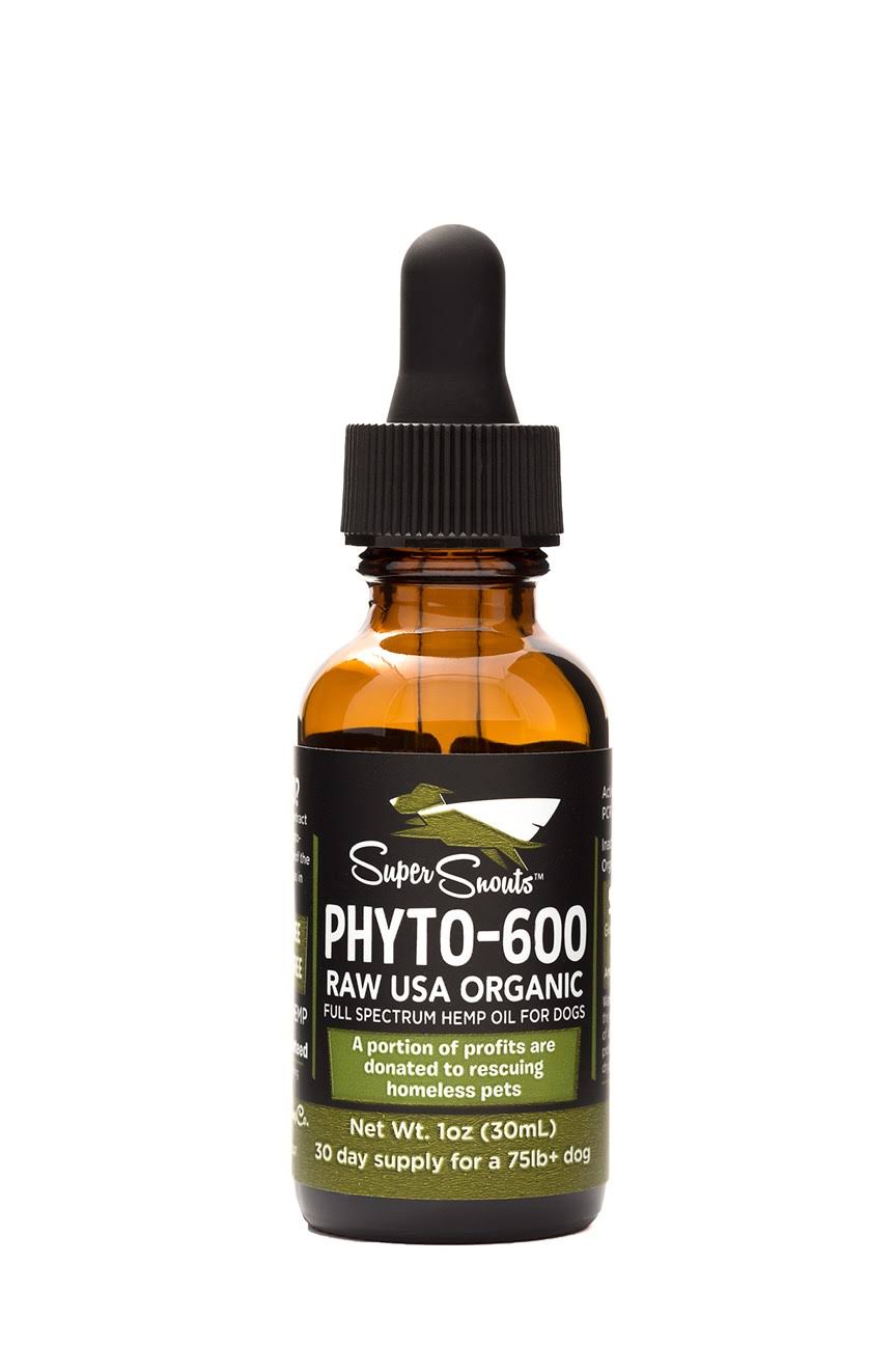 Super Snouts Phyto 600-Mg Raw USA Organic FS Oil Tincture for Dogs & Cats, 1-oz