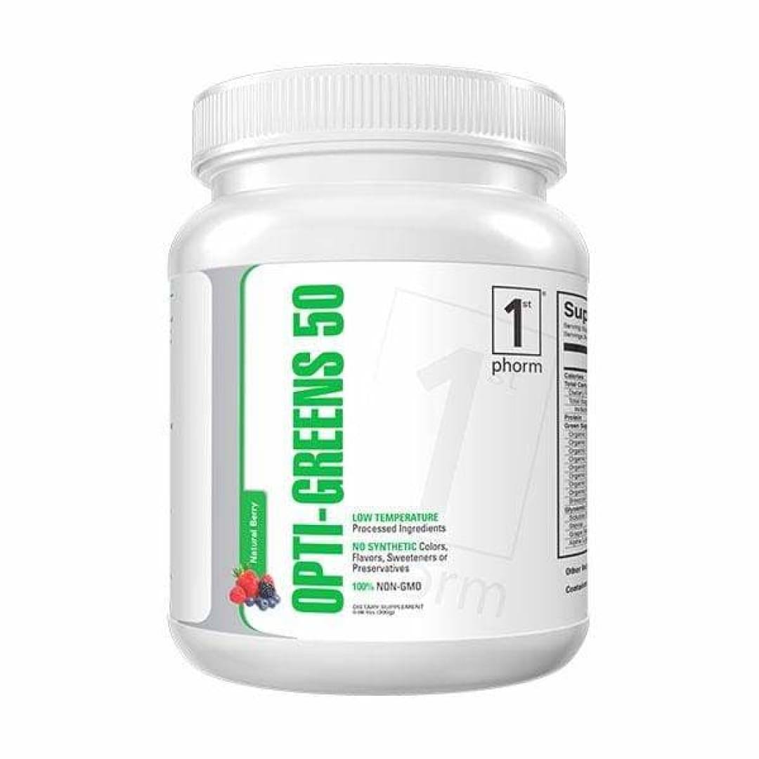 Opti-Greens 50 by 1st Phorm - Greens & Fruit Supplements - 30 Serves / Natural Berry
