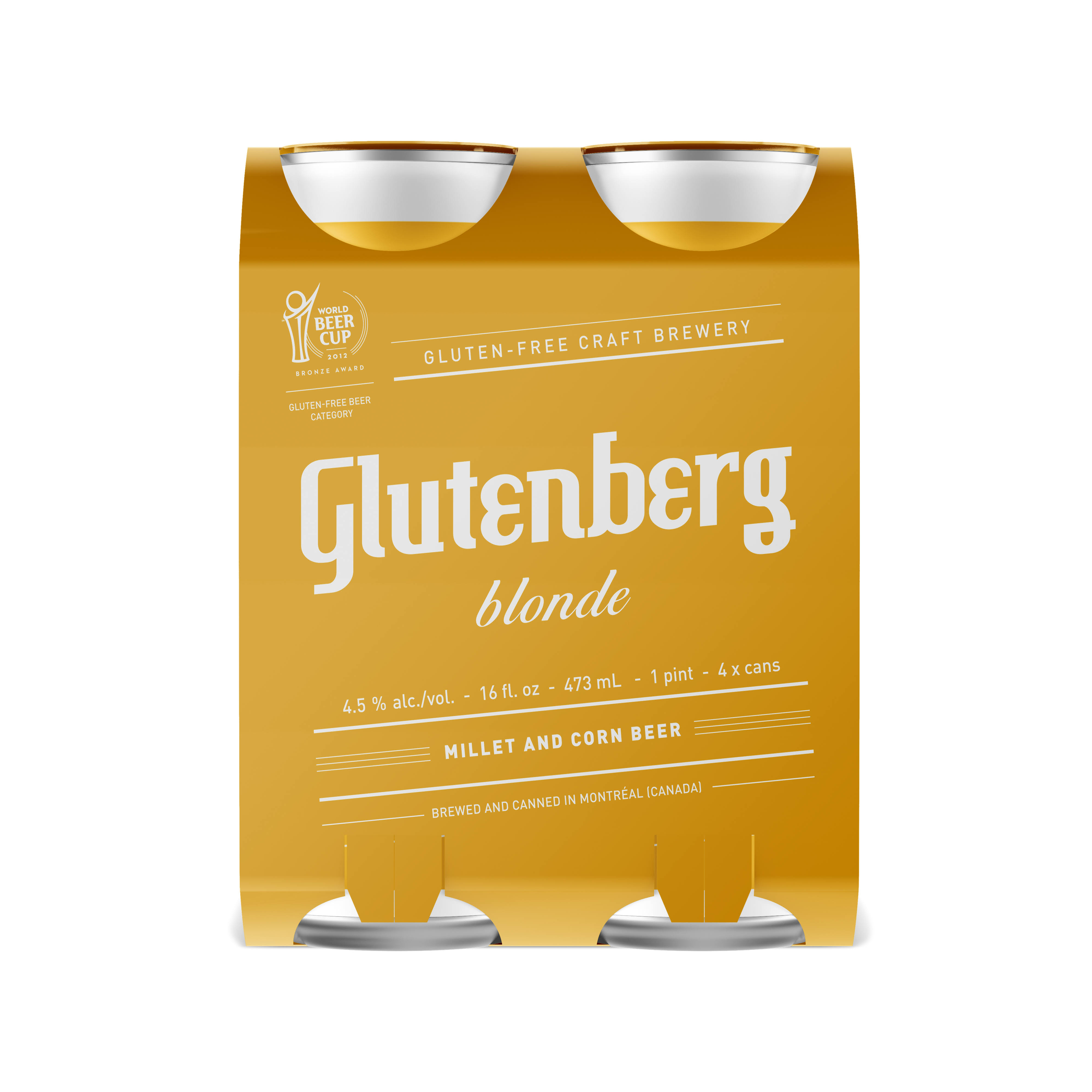 Glutenberg Beer, Blonde Ale - 4 cans, 16 fl oz