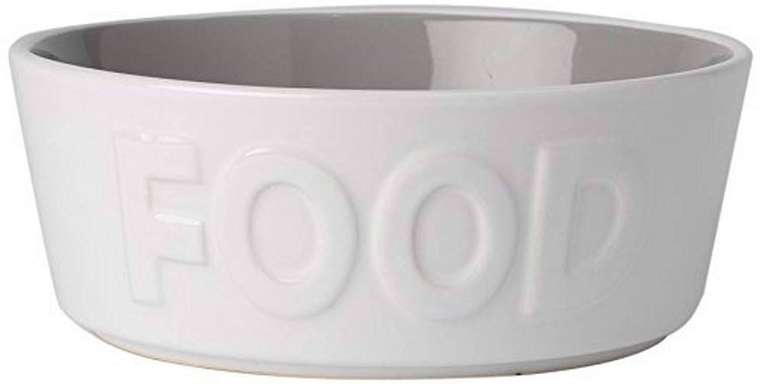 PetRageous Back to Basics FOOD Dog Bowl, White/Gray, 2.5-cup