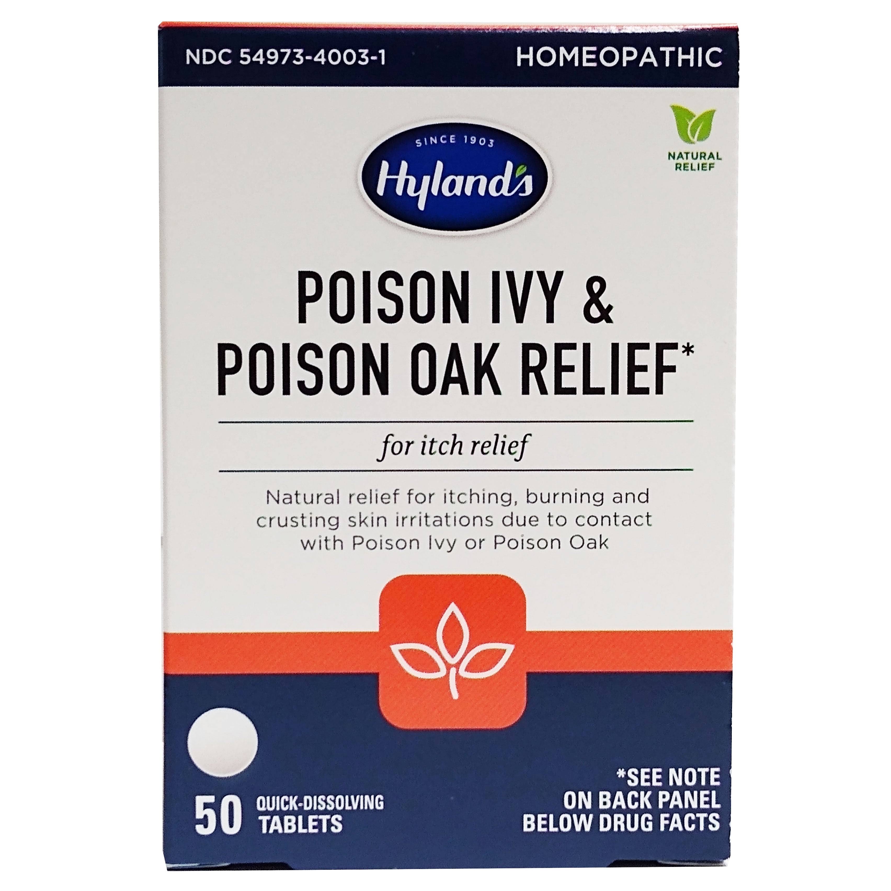 Hylands Poison Ivy & Poison Oak Relief, Quick-Dissolving Tablets - 50 tablets