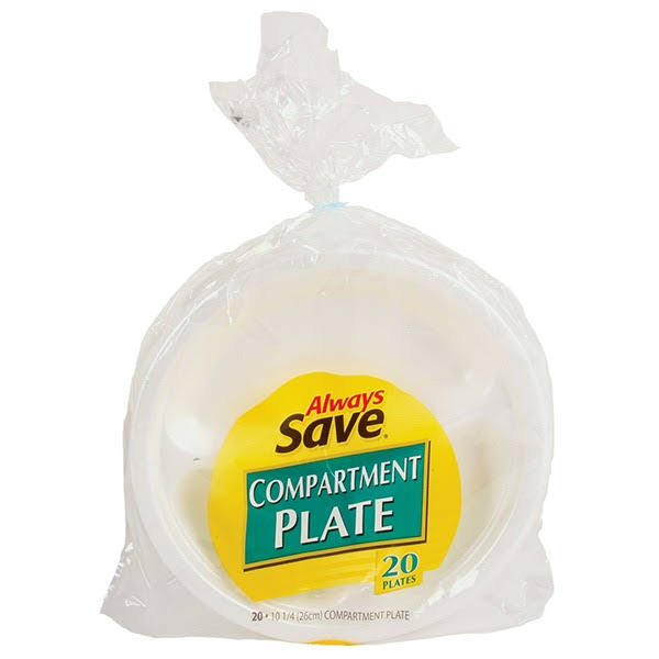 Always Save Compartment Plate, 10-1/4 inch - 20 Count - Green Hills Grocery - 5th Avenue - Delivered by Mercato