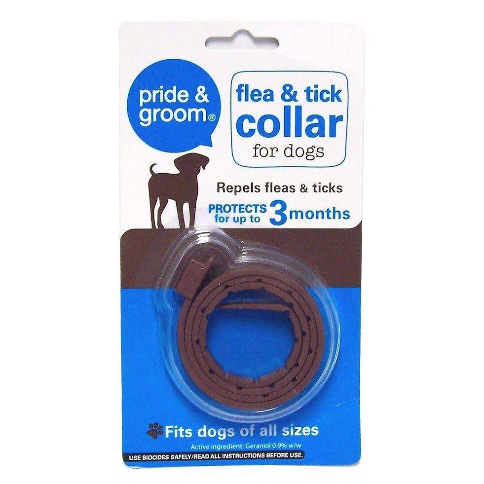 Pride & Groom Dog Flea & Tick Collar Flee Lasts 3 Months Protection Stretch Fits All Size Dogs