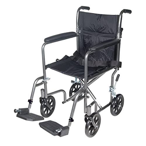Drive Medical Lightweight Steel Transport Wheelchair - Fixed Full Arms