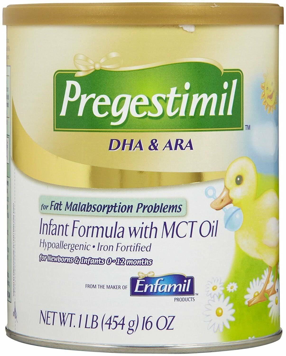 Pregestimil DHA & ARA Infant Formula with MCT Oil for Newborns & Infants 0-12 Months - 16oz