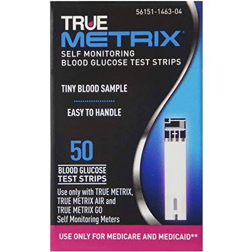 True Metrix Blood Glucose Test Strips - 50 Strips Box