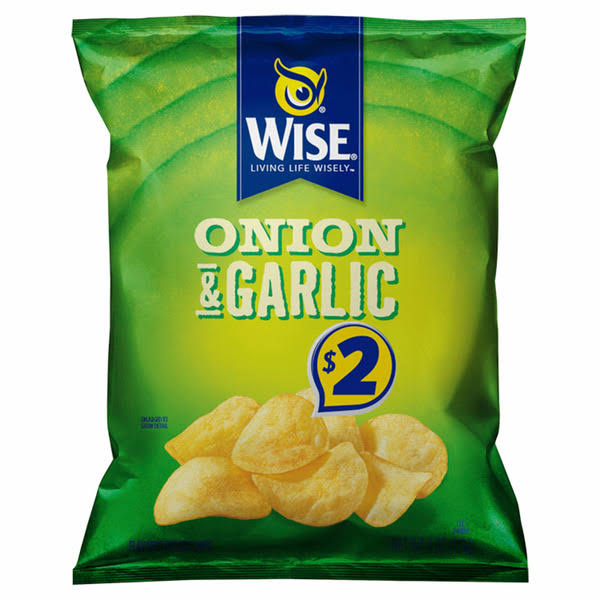 Wise Onion & Garlic Flavored Potato Chips - 4 oz
