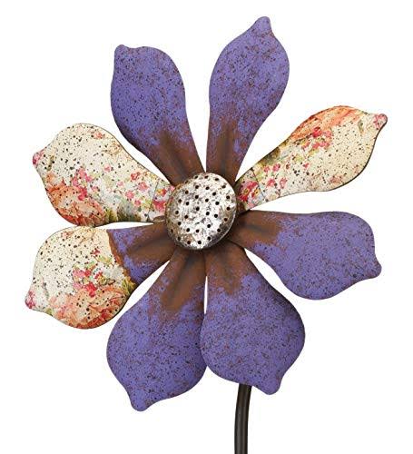 Regal Art Gift 12296 Rustic Flower Purple Wind Spinner