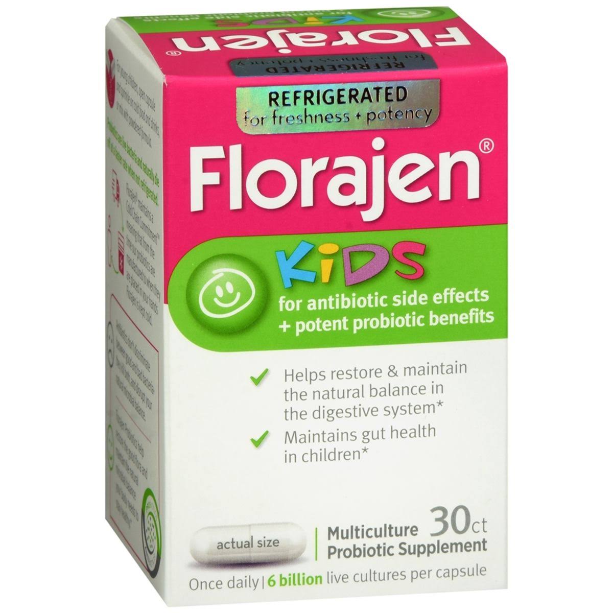 Florajen Kids Probiotic Supplement -- 30 Capsules