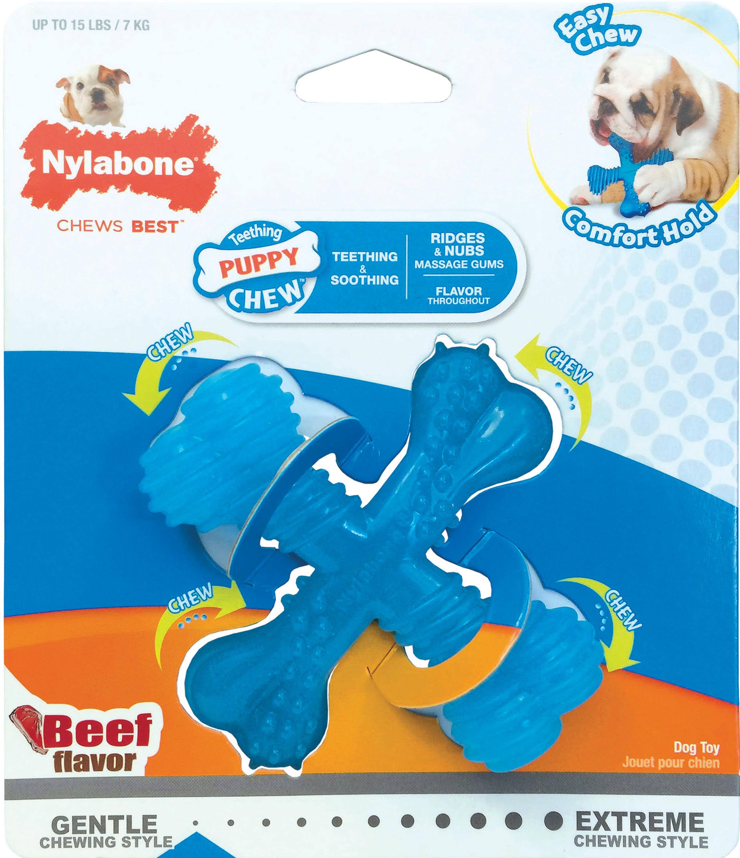 Nylabone Puppy X Bone Chew Toy - Small, Beef Flavor