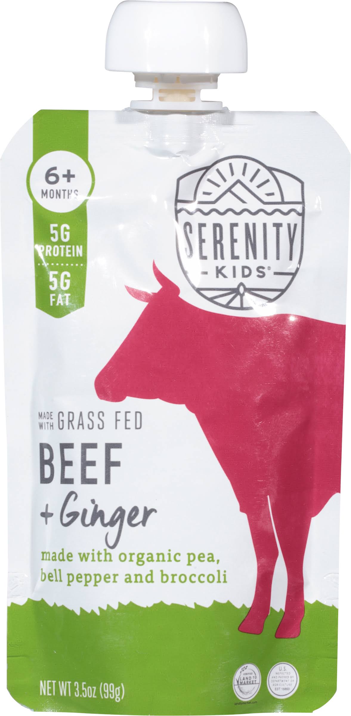 Serenity Kids, Beef + Ginger, 6+ Months, 3.5 oz (99 g)
