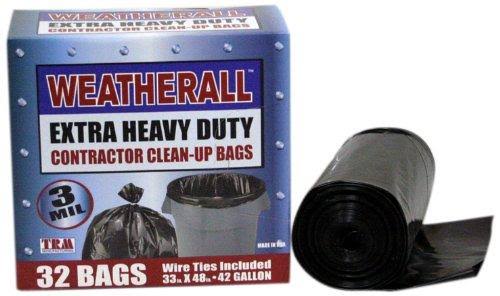 Trm Weatherall Contractors Clean Up Bags Cl32 33x48 3 Mil, 45 Gallon