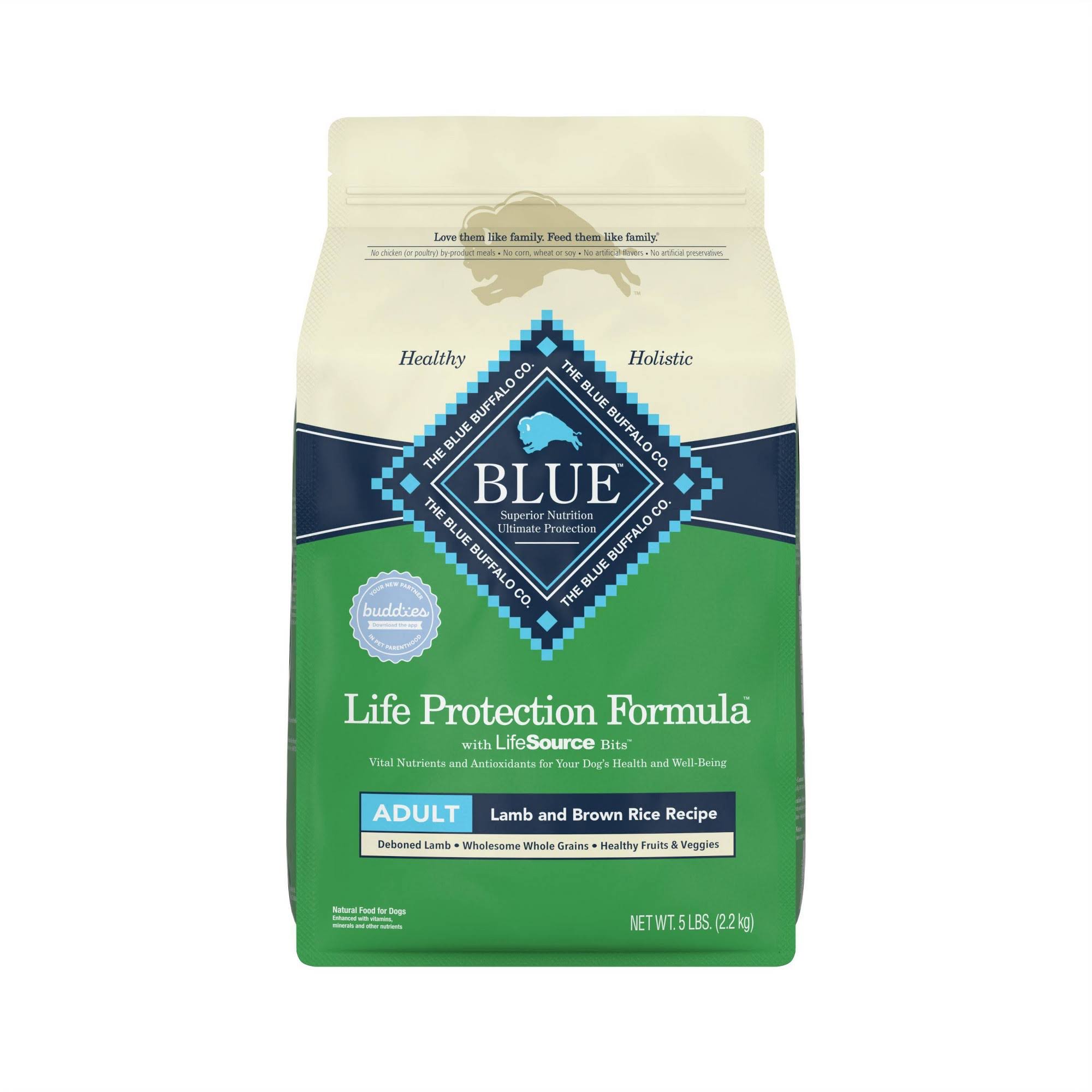 Blue Buffalo Blue Life Protection Formula Food for Dogs, Natural, Lamb and Brown Rice Recipe, Adult - 5 lbs (2.2 kg)