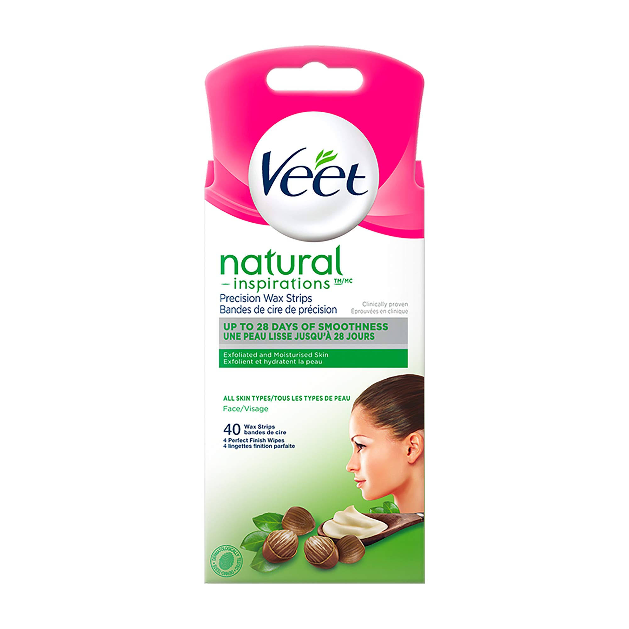 Veet Natural Inspirations Precision Facial Hair Removal Wax Strips