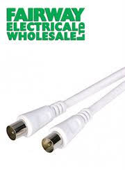 Coaxial 4 MTR Male to Male Lead White