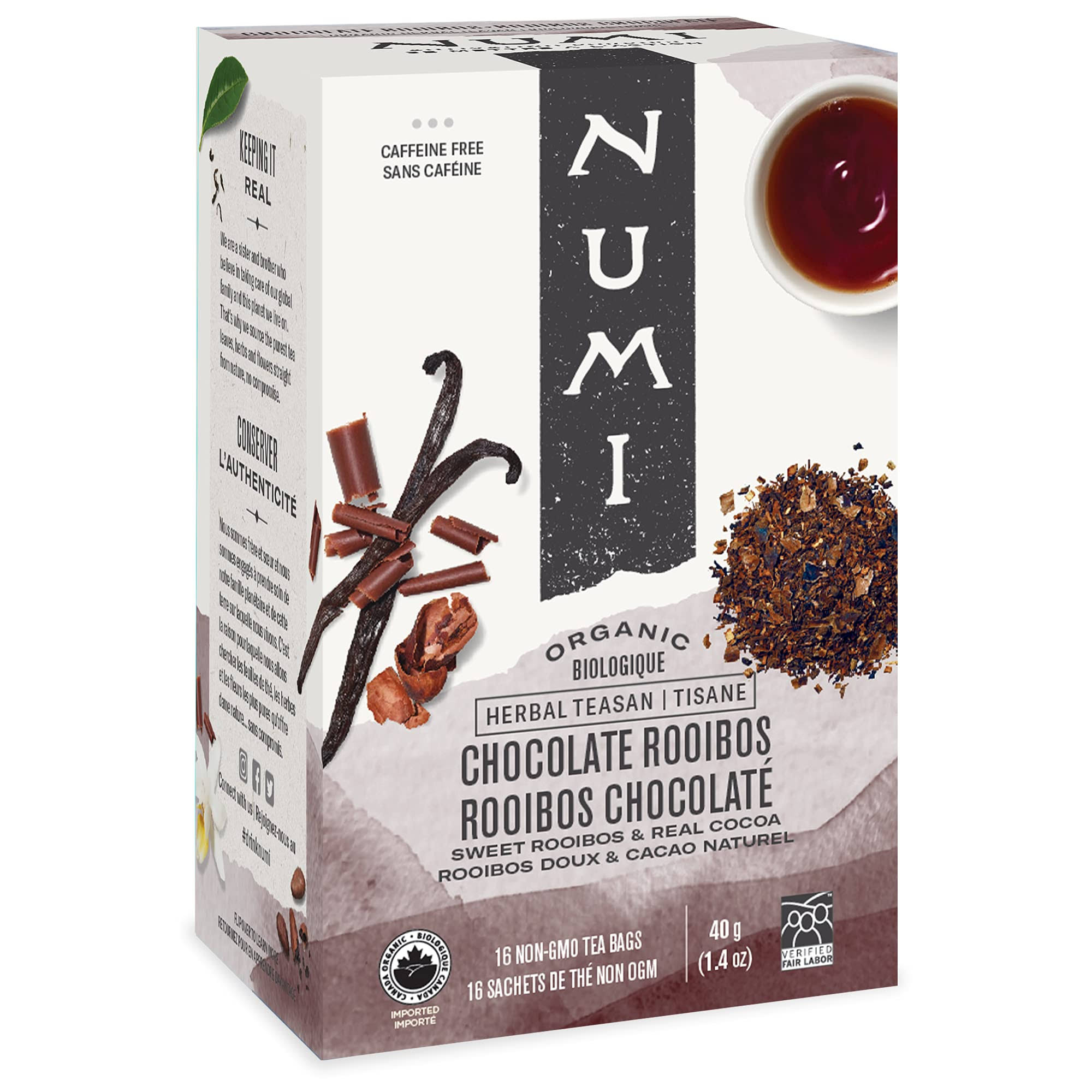 Numi Organic Chocolate Rooibos Tea (18 Bags)