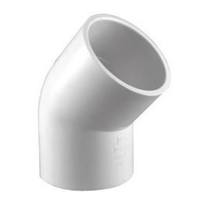 Charlotte PVC Schedule 40 Pipe Elbow - 1", 45 Degrees, White