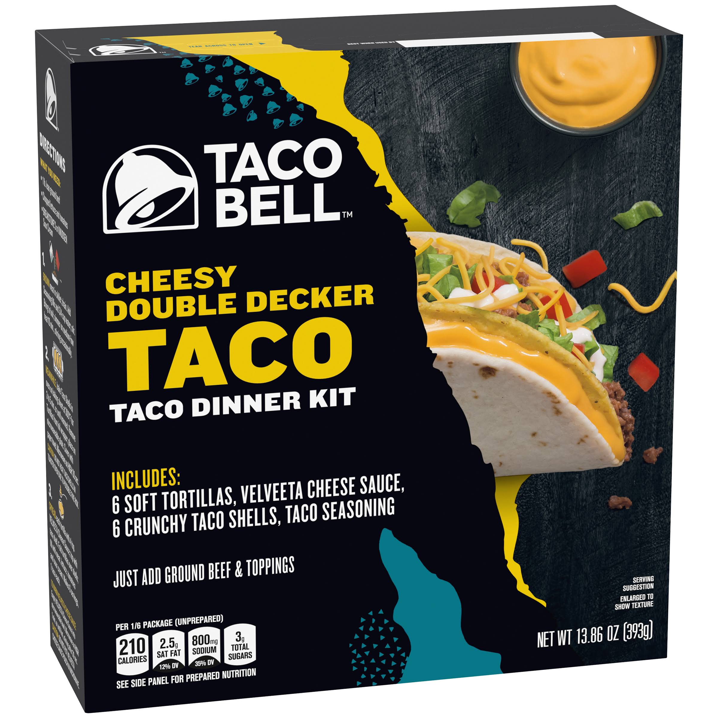 Taco Bell Cheesy Double Decker Taco Dinner Kit - 6 Servings, 13.86oz