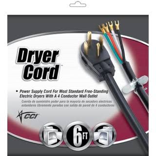 Coleman Cable SRDT Dryer Power Supply Cord - 6', 4 Wire, 125/250V, 30 Amp, 10/4 Gauge
