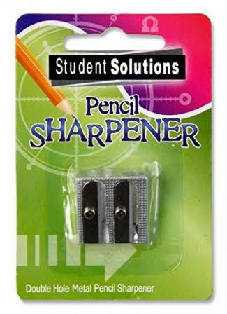 Student Solutions Double Hole Metal Pencil Sharpener