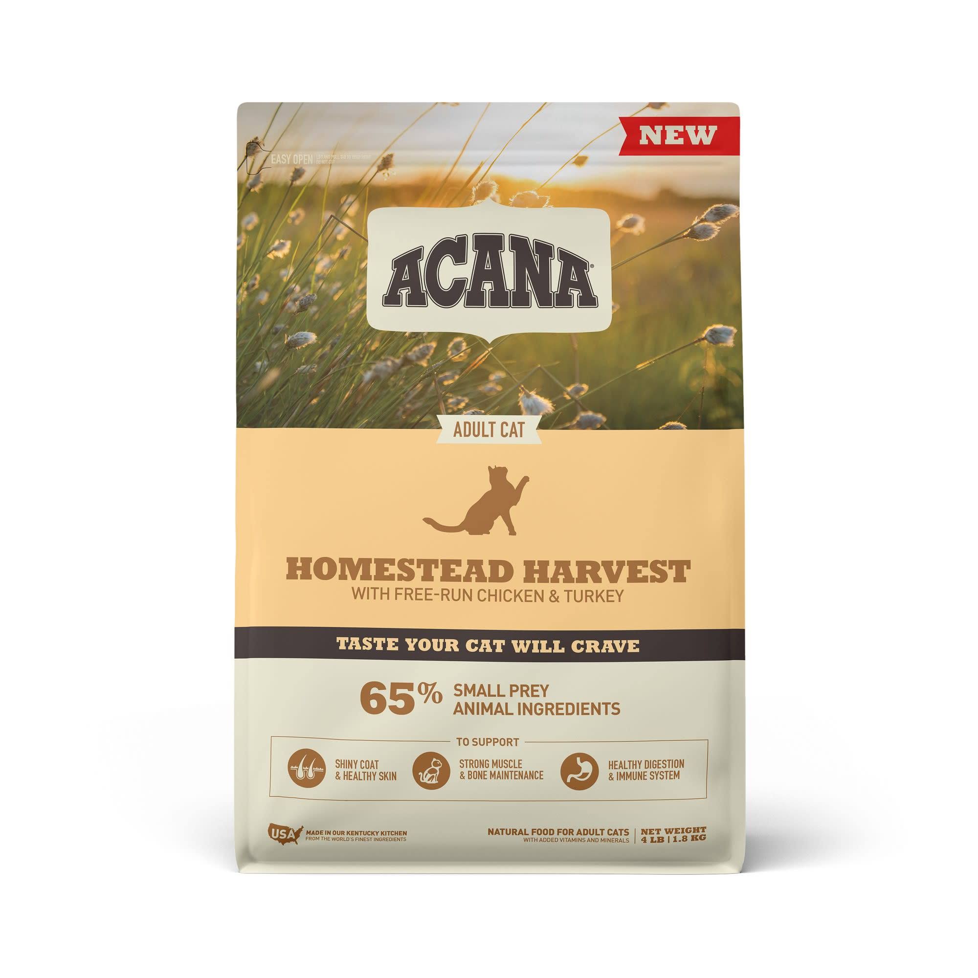 Acana Dry Cat Food, Homestead Harvest, Chicken, Turkey, And Duck, 4lb