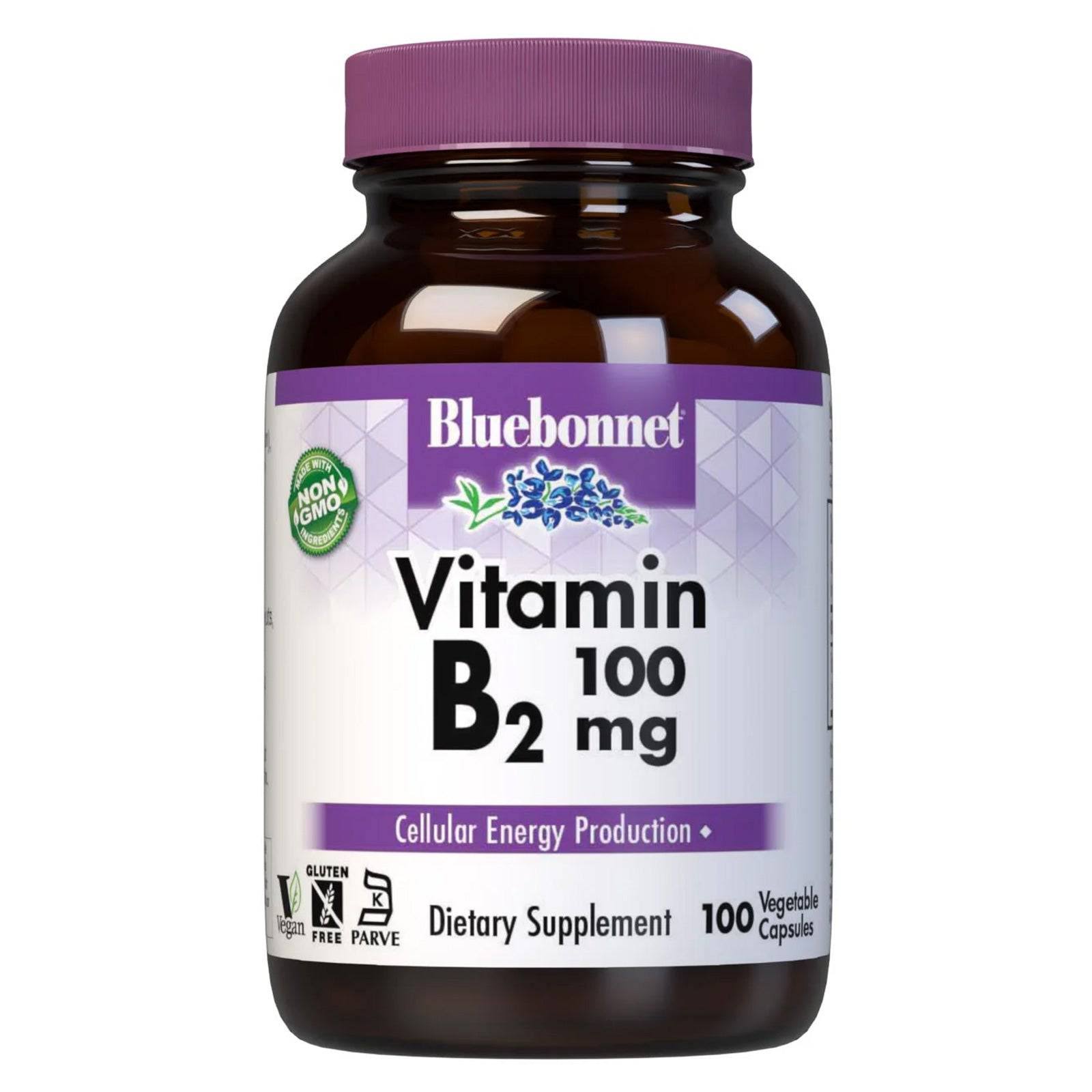 Bluebonnet Nutrition Vitamin B2 - 100 MG - 100 Vegetable Capsules
