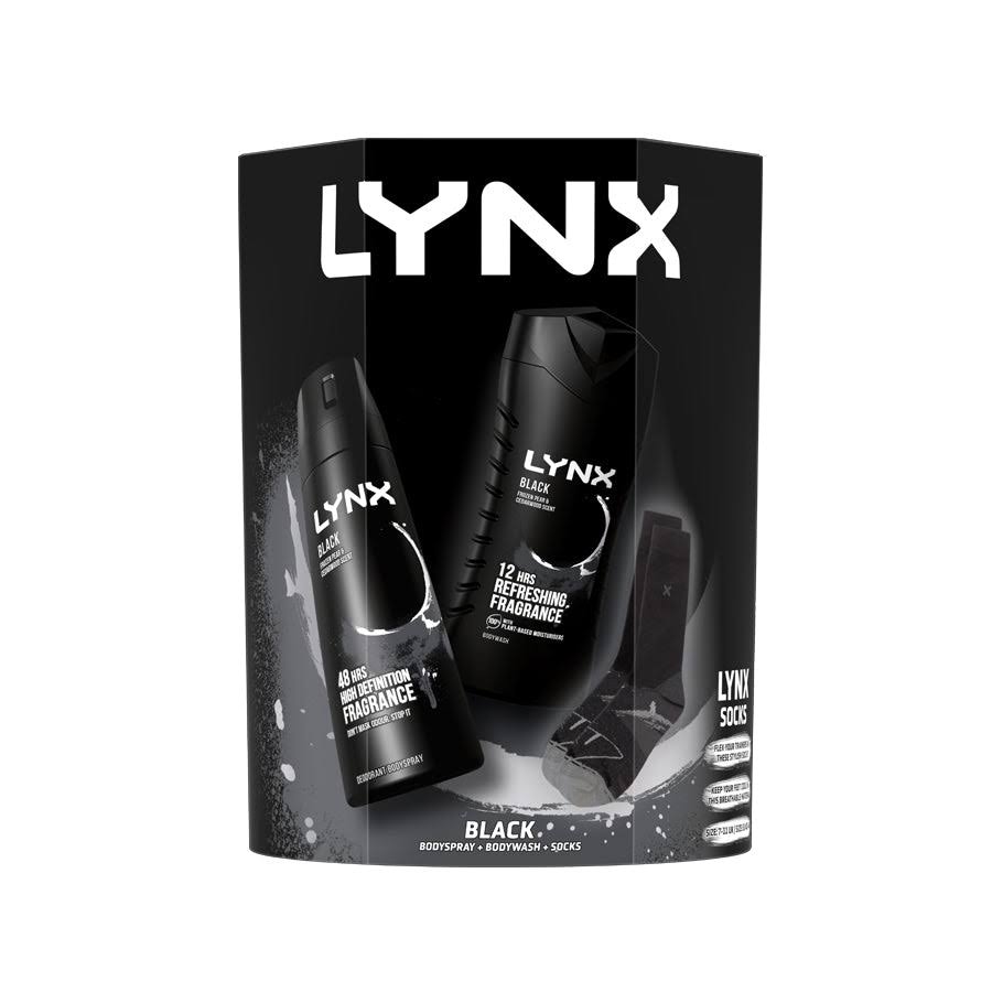 Lynx Black Duo & Sock Gift Set x 1 (with Gift Bag)