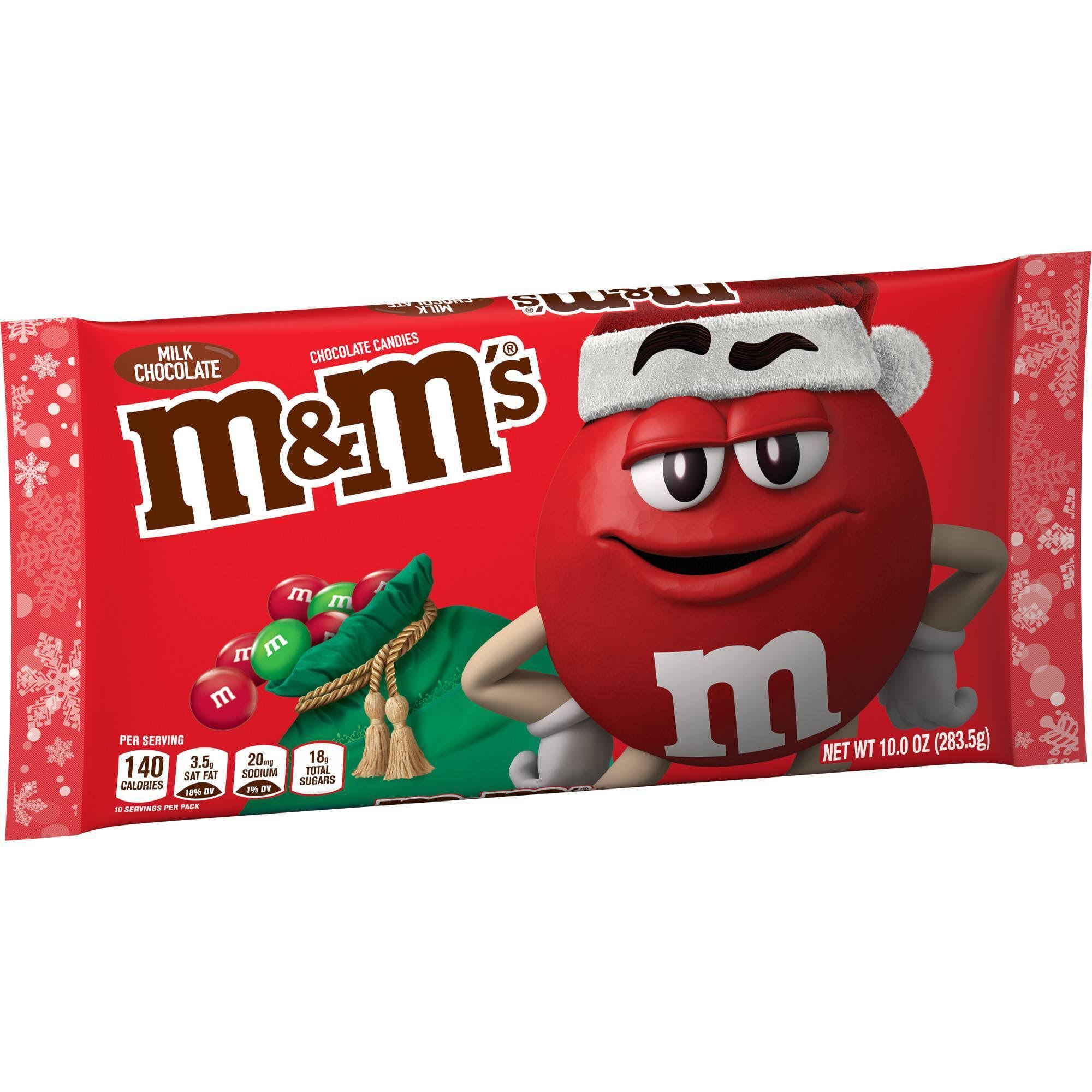 M&M's Holiday Milk Chocolate Christmas Candy, 10-Ounce Bag