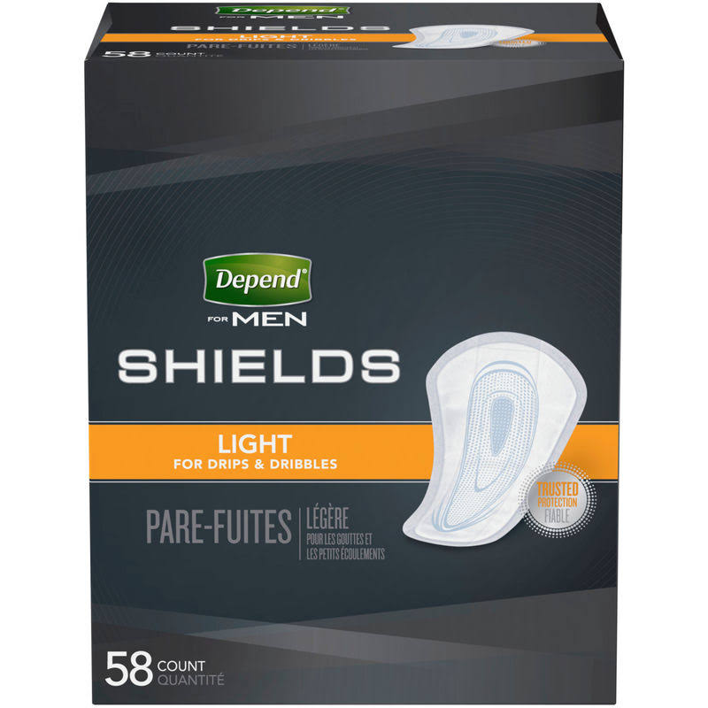 Depend For Men Shields Light Absorbency - 58 Pack