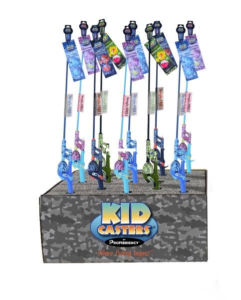 Kid Casters 18unit-kids-tanglefree-pdq 18 Unit Assorted Pdq, 34 inch Tangle-Free Combos, 3.3:1 Gear Ratio, Practice Casting Plug, Safety Hook, 1.5