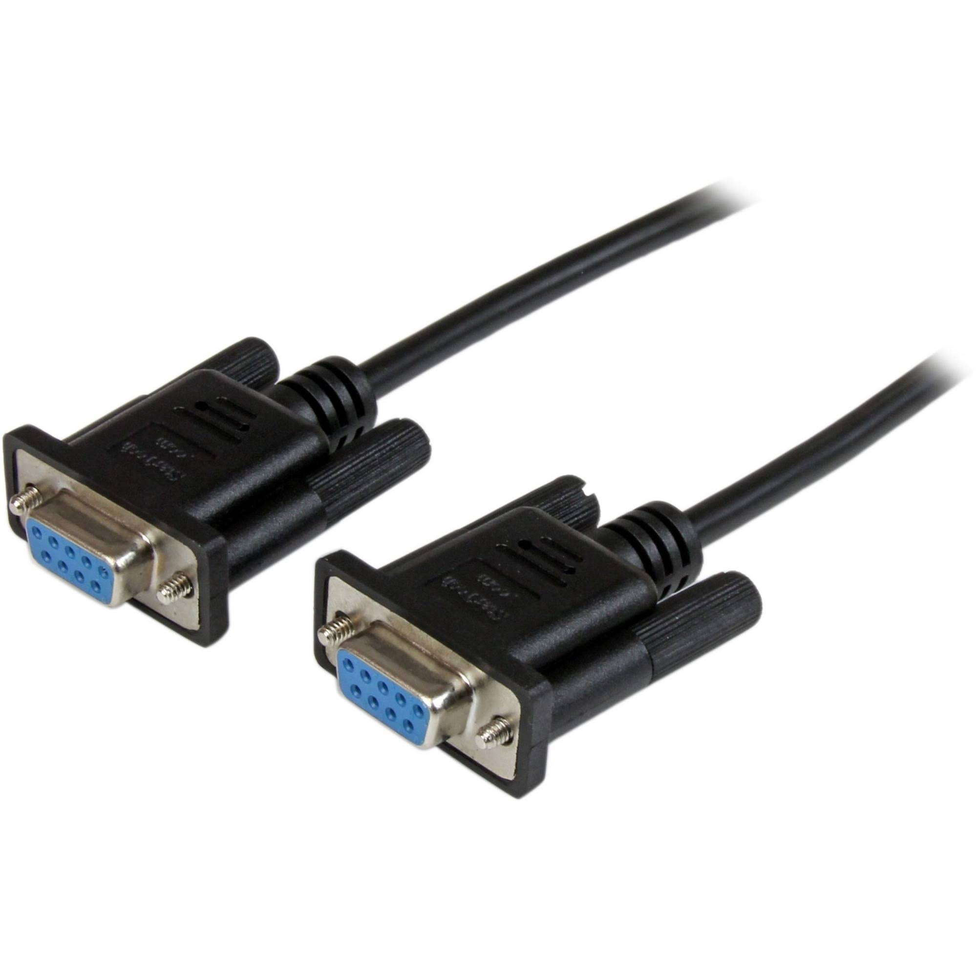 StarTech DB9 RS232 Serial Null Modem Cable - Black, F/F, 2m