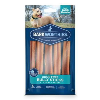 Barkworthies Odor-Free Bully Stick Dog Treats - 6", 5pk