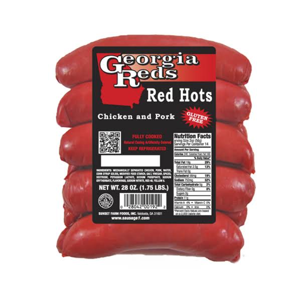 Georgia Reds Red Hots Sausage - 28oz