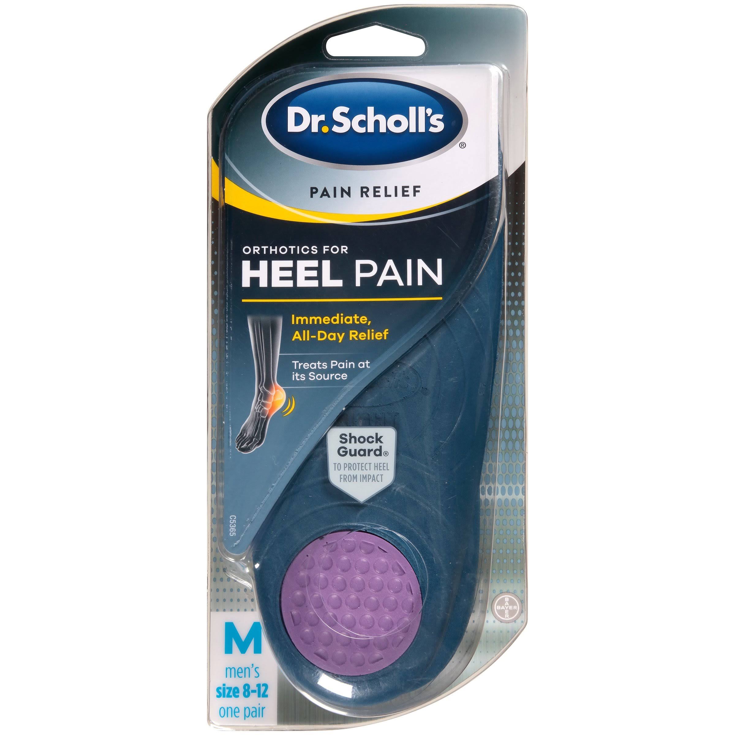 Dr. Scholl's Men's Pain Relief Orthotics for Heel Pain Insoles - Size 8-12, 1 Pair
