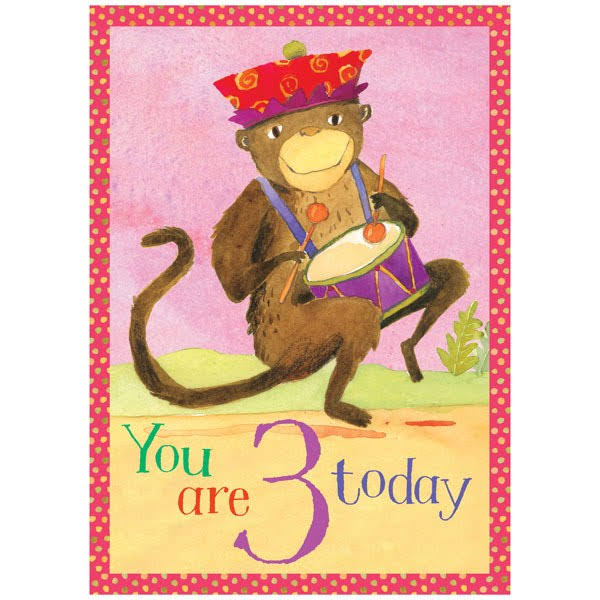 eeBoo Birthday Card Monkey 3