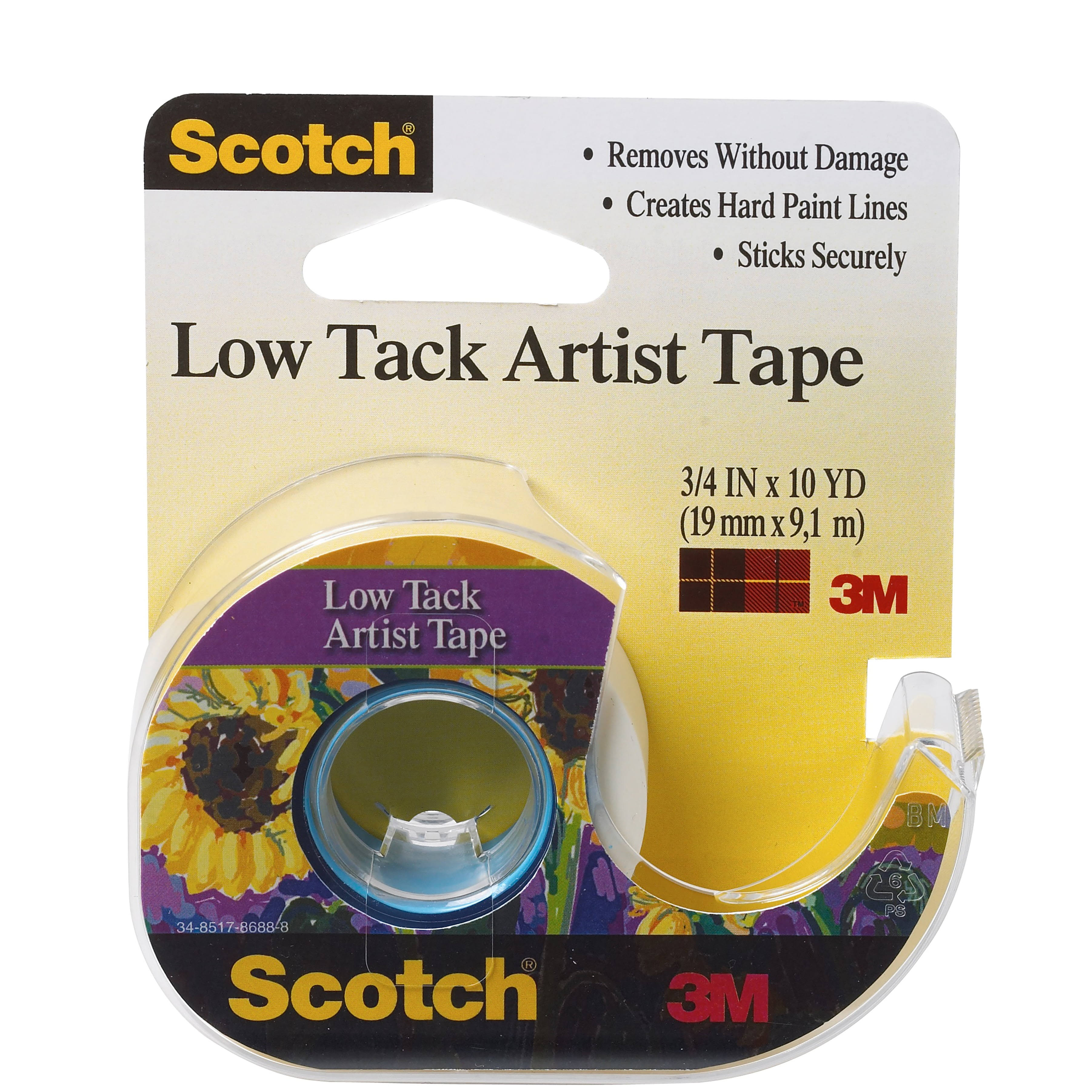 3M Scotch Low Tack Artist Tape - 1.9cm x 10 Yards