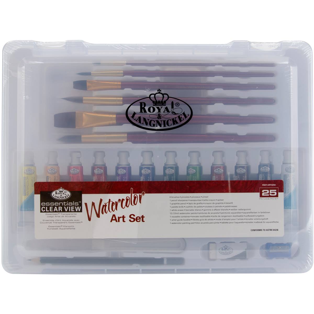 Essentials Clear View Art Set-Watercolor Painting - Royal Brush