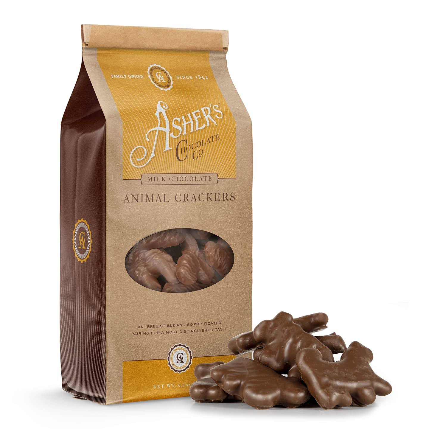 Asher's Chocolates, Gourmet Chocolate Covered Animal Crackers, Small B