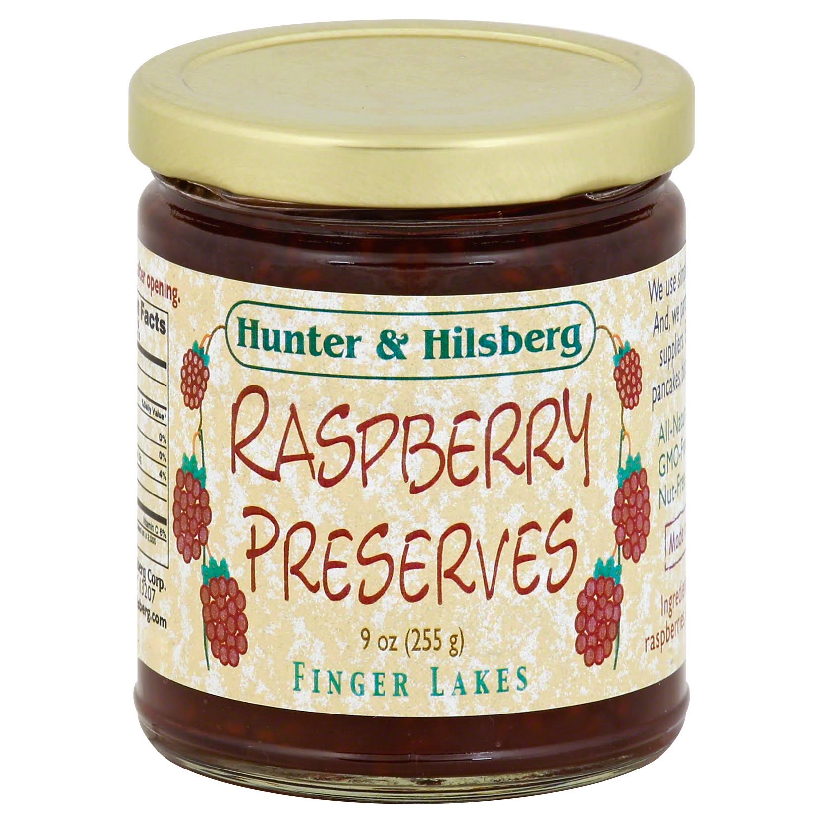 Hunter & Hilsberg Preserves, Raspberry - 9 oz