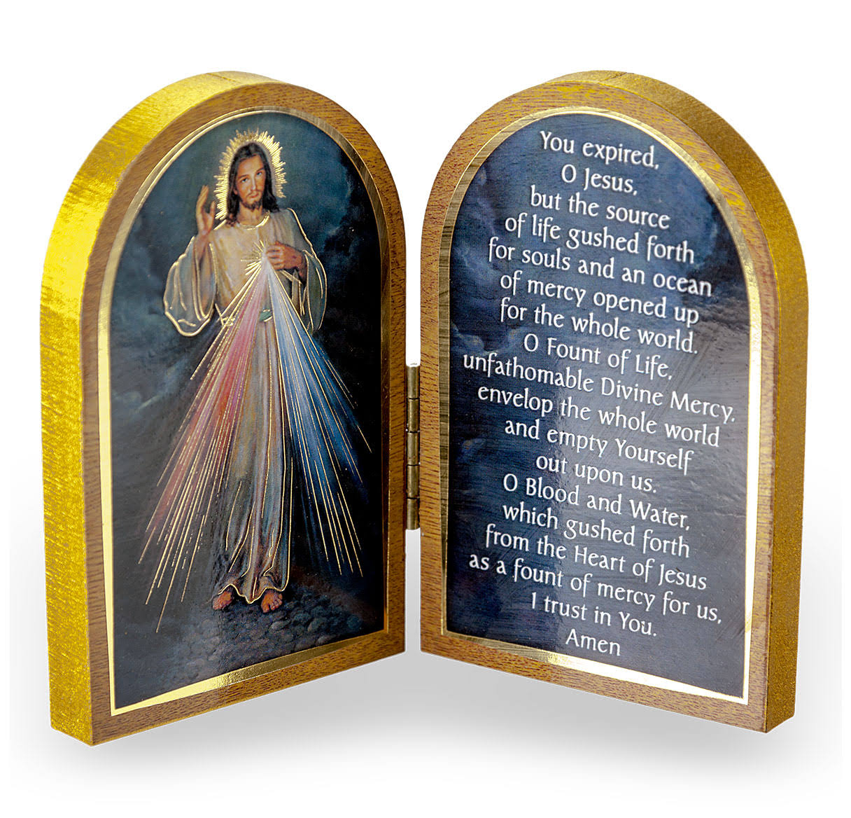 Divine Mercy Small Diptych with Prayer