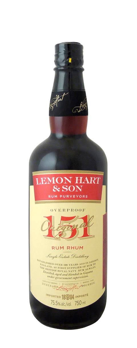 Lemon Hart 151° Overproof Demerara Rum - 750 ml