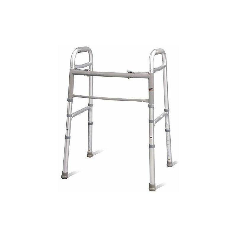 Carex Folding Walker for Adults with Height Adjustable Legs, Size: 1, Silver