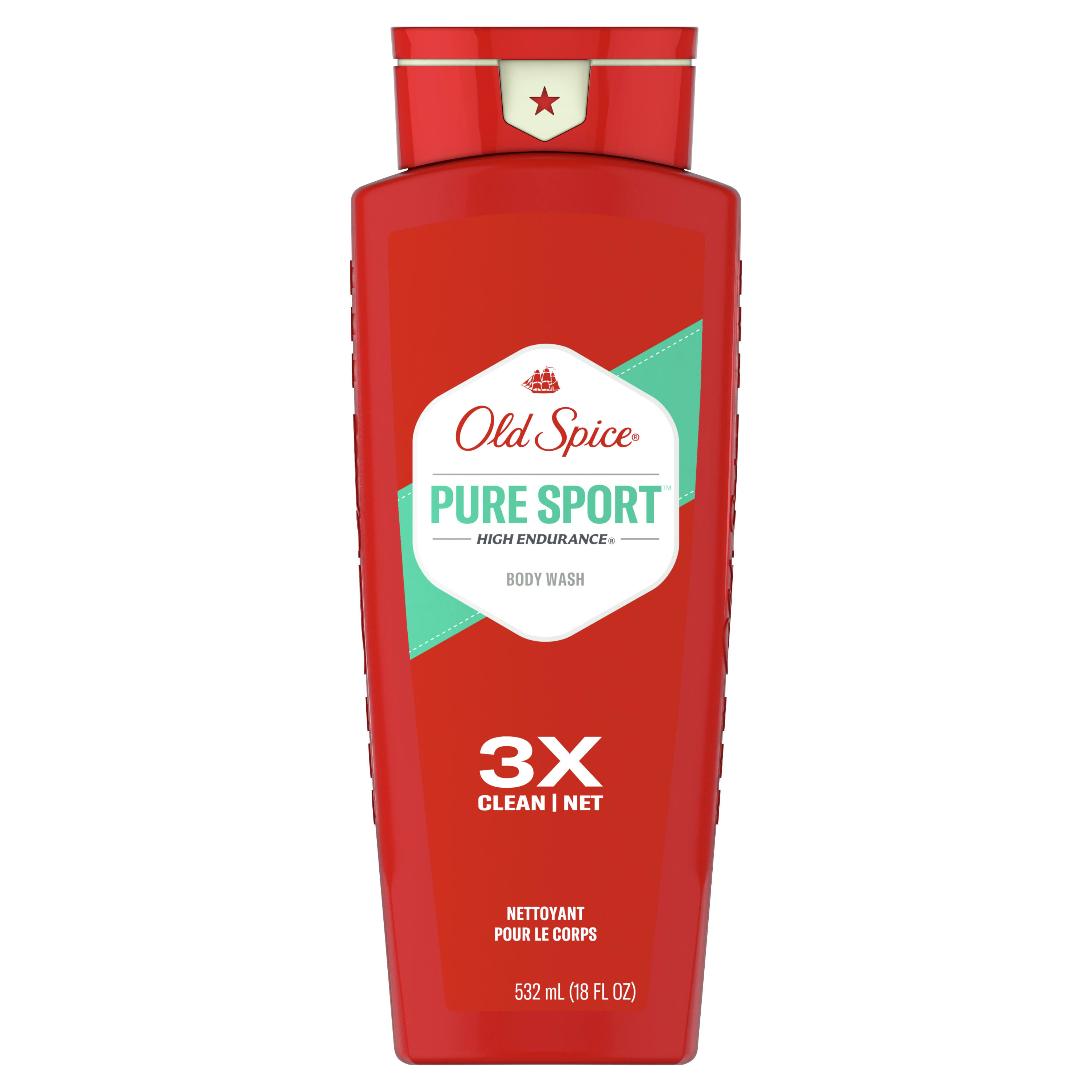 Old Spice High Endurance Pure Sport Scent Men's Body Wash - 18 Oz, Pack of 6