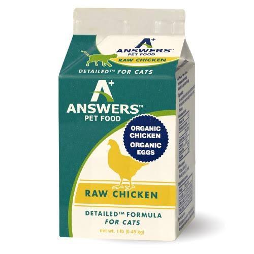 Answers Detailed Chicken Formula Raw Cat Food, 1-pt.