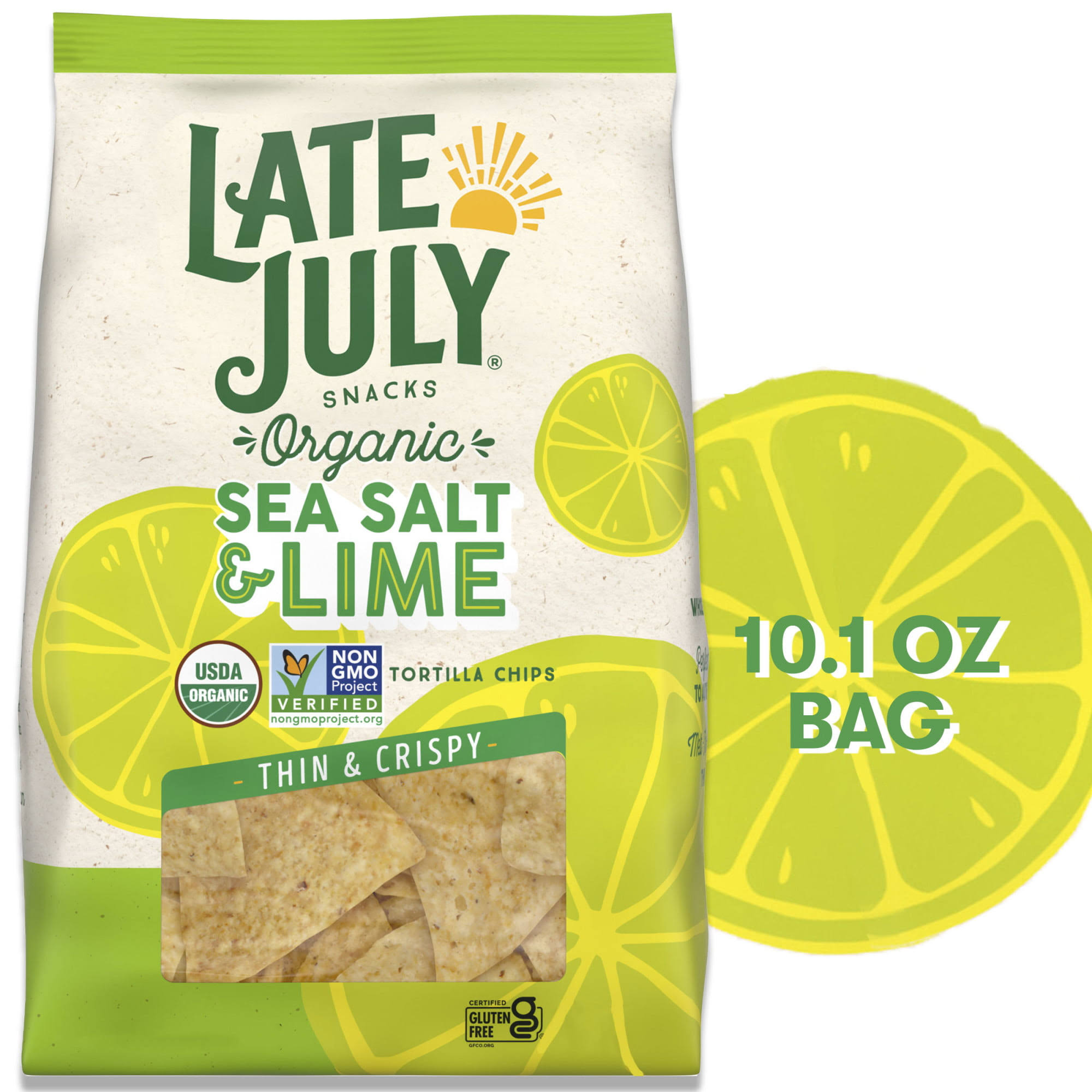 Late July Snacks - Tort Chip Sea Salt Lime - Case of 9-10.1 oz