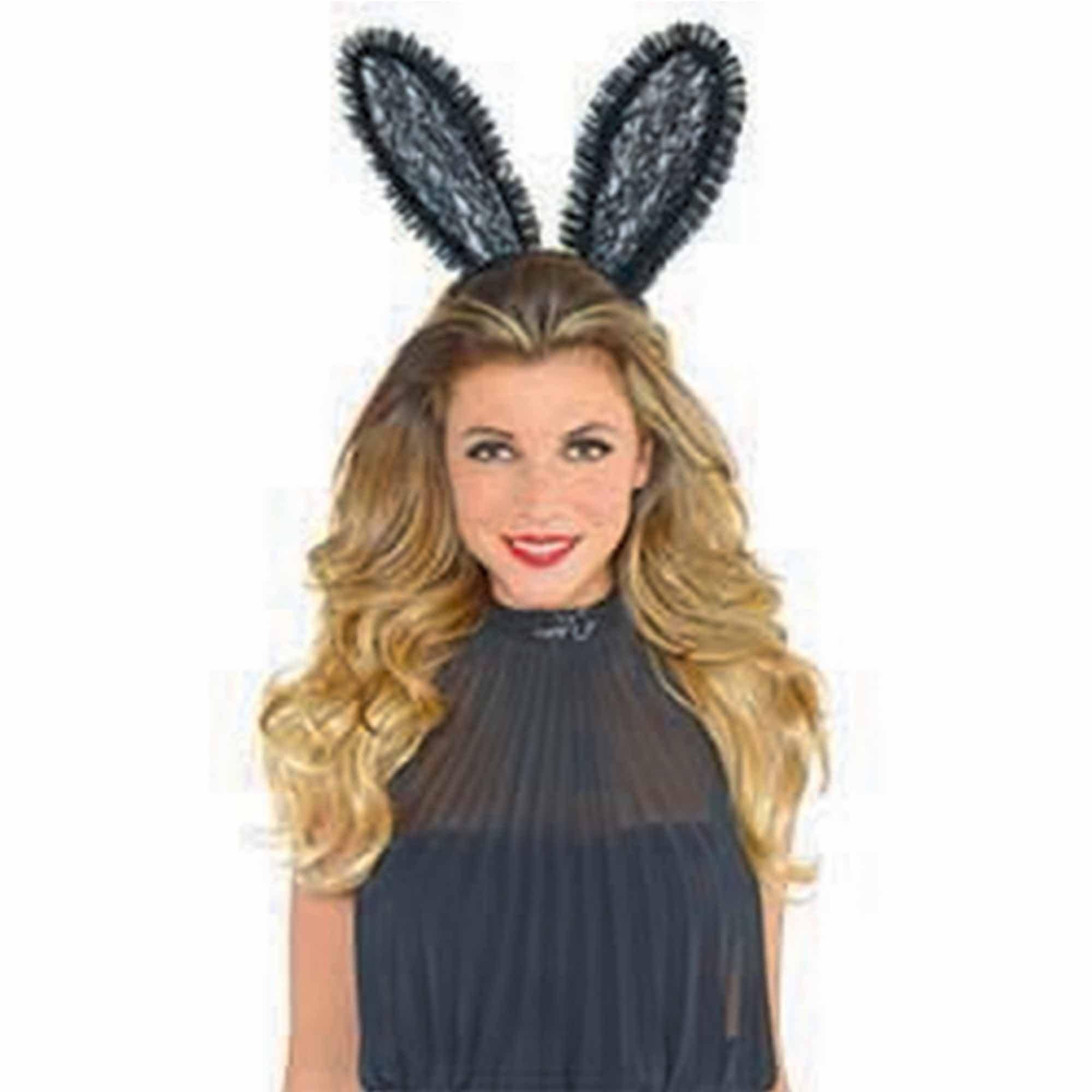 Amscan Black Lace Bunny Ears Halloween Costume