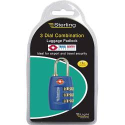 Sterling Light 3-Dial Security Combination Padlock, 26mm Assorted Colours #acj