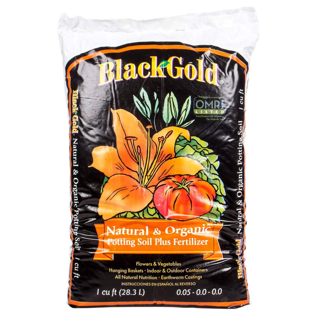 Black Gold Natural & Organic Potting Soil Plus Fertilizer - 40lb