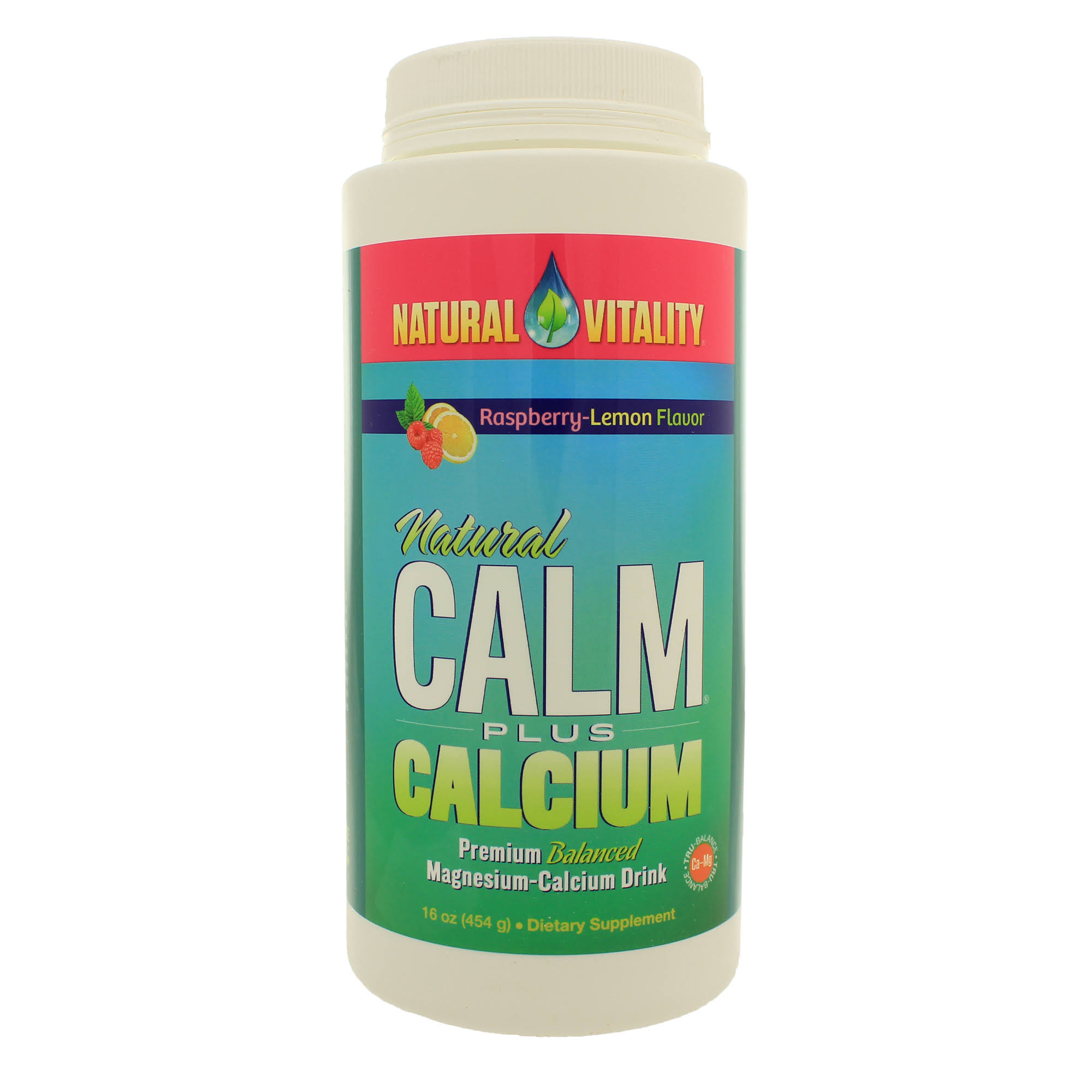Natural Vitality Natural Calm plus Magnesium Calcium Drink Supplement - Raspberry Lemon, 16oz